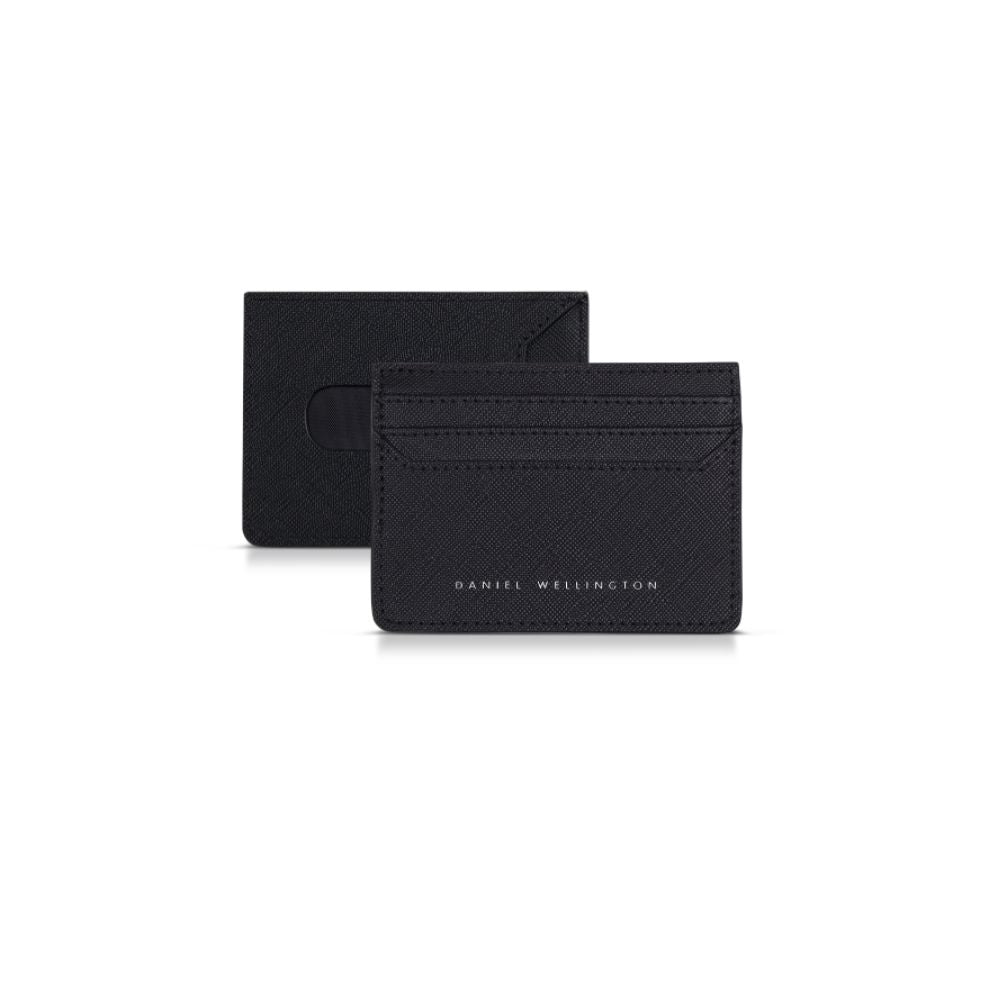 3 Cards Holder With Slider Black Saffiano-Kaidara Gioielli