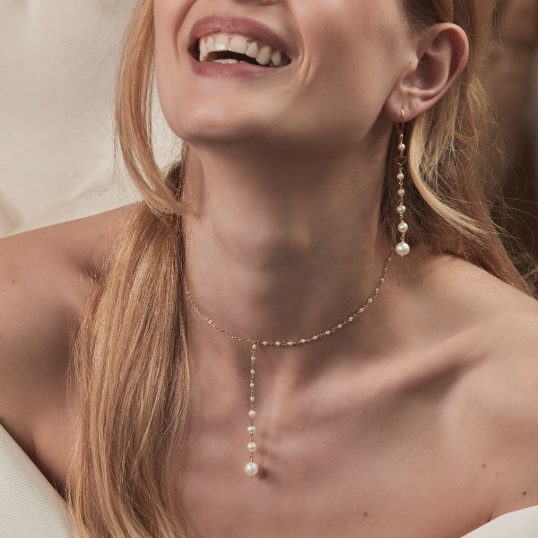 Collana in Argento Donna Maman et Sophie Onda Bianca e Catena-Kaidara Gioielli
