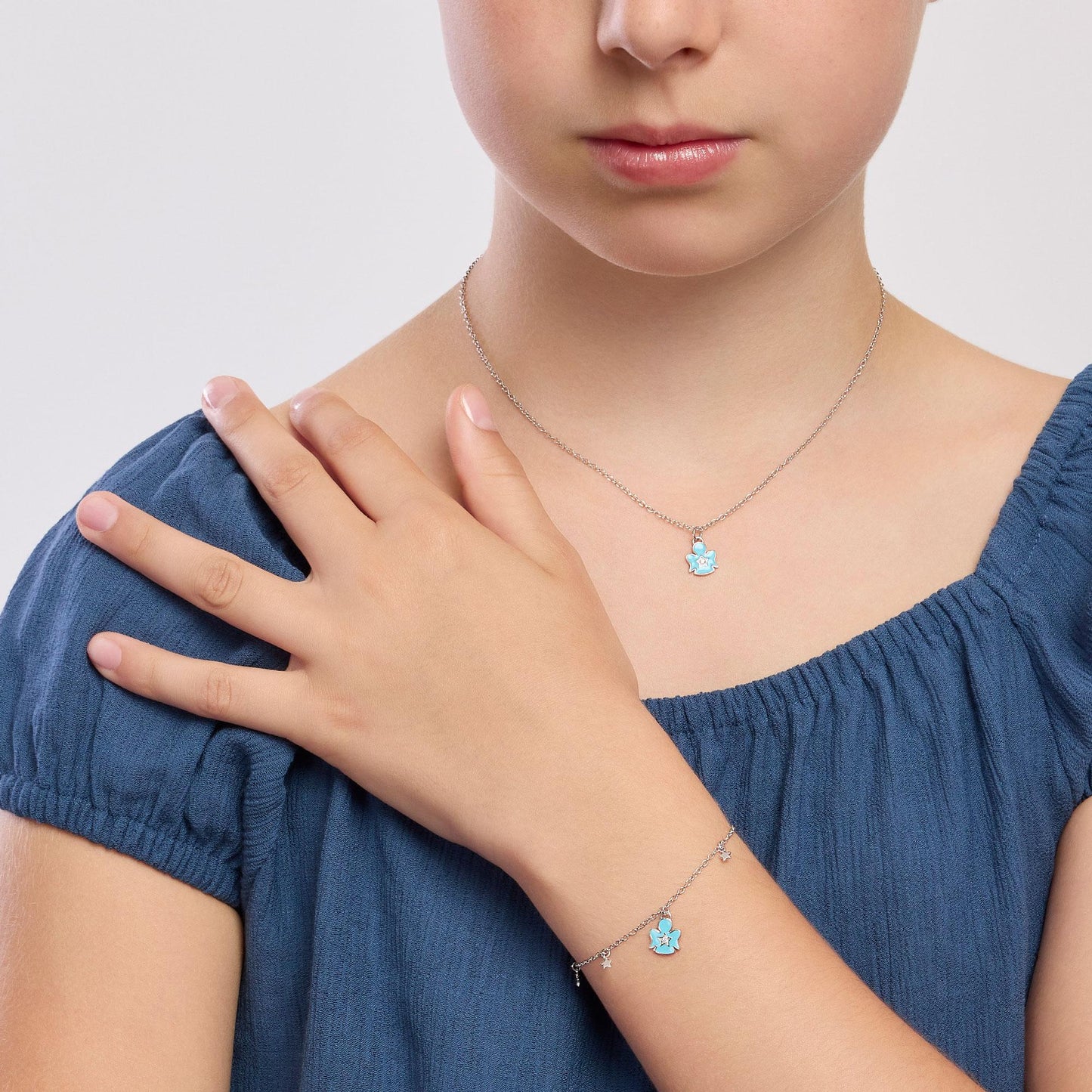 BRACCIALE BIMBA MABINA ANGELO AZZURRO-Kaidara Gioielli