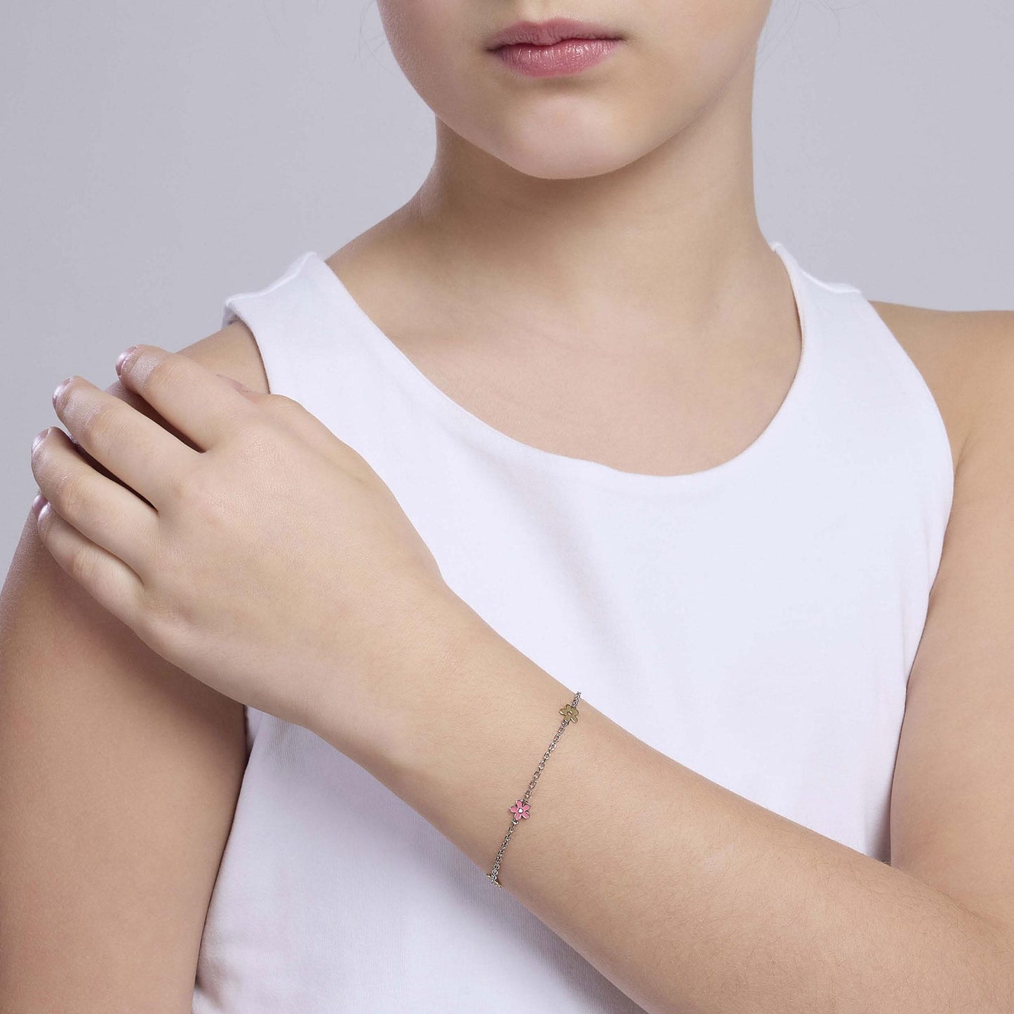 Bracciale in argento e oro Bimba Mabina Flora-Kaidara Gioielli