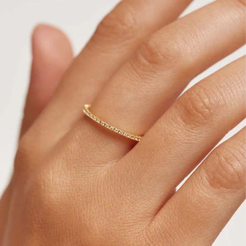 Anello in Argento Placcato Oro Donna Pdpaola Collezione White Essential-Kaidara Gioielli