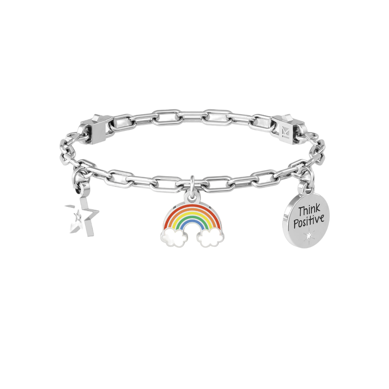 Bracciale in Acciaio Donna Kidult Arcobaleno Think Positive-Kaidara Gioielli