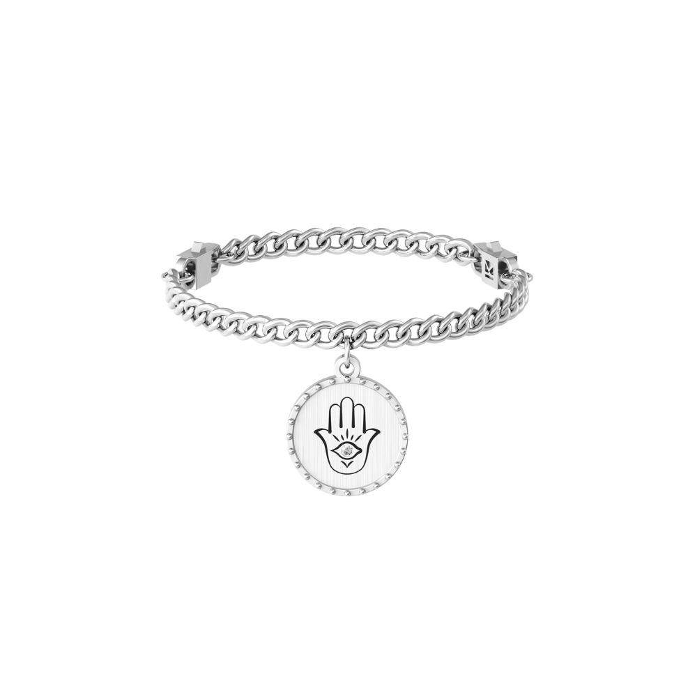Bracciale in Acciaio Donna Kidult Mano di fatima Good fortune-Kaidara Gioielli
