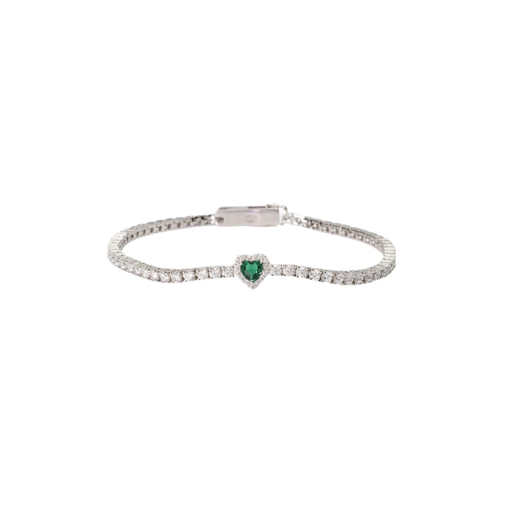 BRACCIALE TENNIS E CUORE VERDE MABINA-Kaidara Gioielli