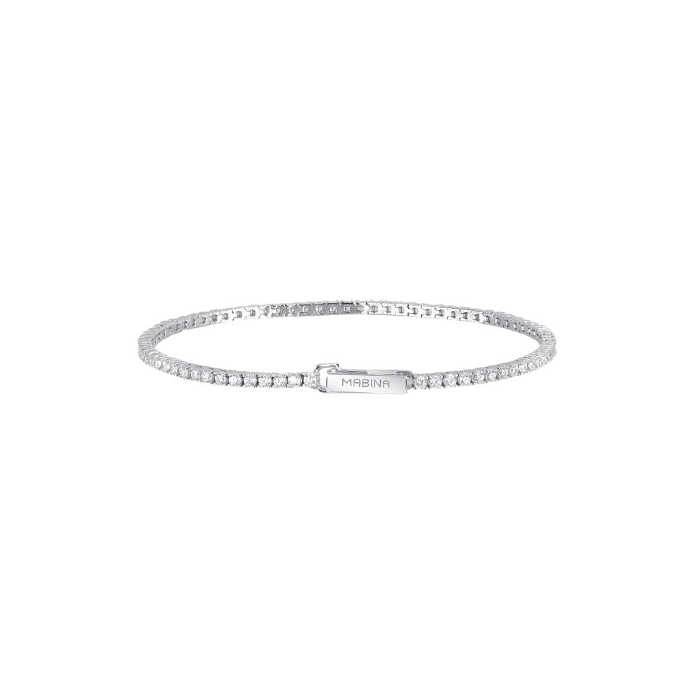 BRACCIALE TENNIS BIANCO MABINA-Kaidara Gioielli