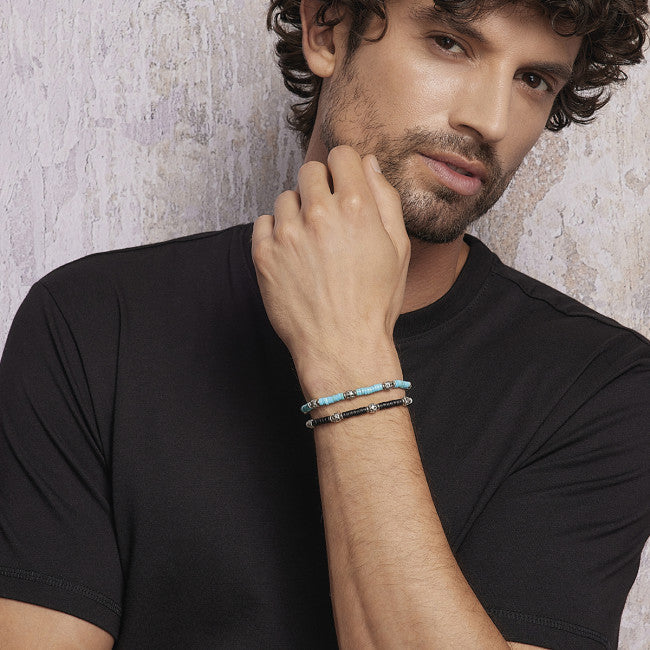 Bracciale in Argento Uomo Mabina Turchese-Kaidara Gioielli
