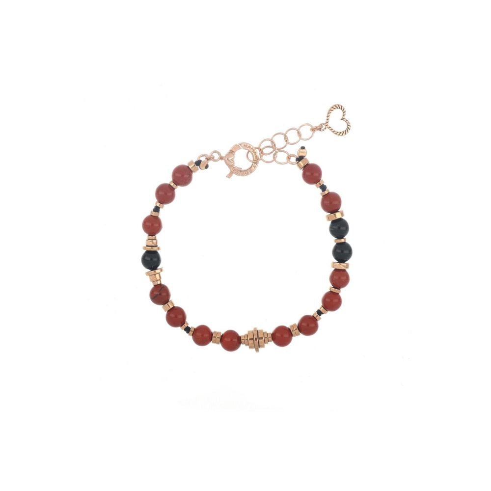Bracciale in Argento Uomo Diaspro E Agata Nera Maman Et Sophie Collezione Tancredi-Kaidara Gioielli