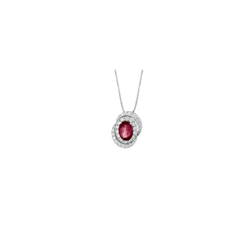 Collana in Oro Donna Crusado Collezione Elba Con Diamanti E Rubino-Kaidara Gioielli