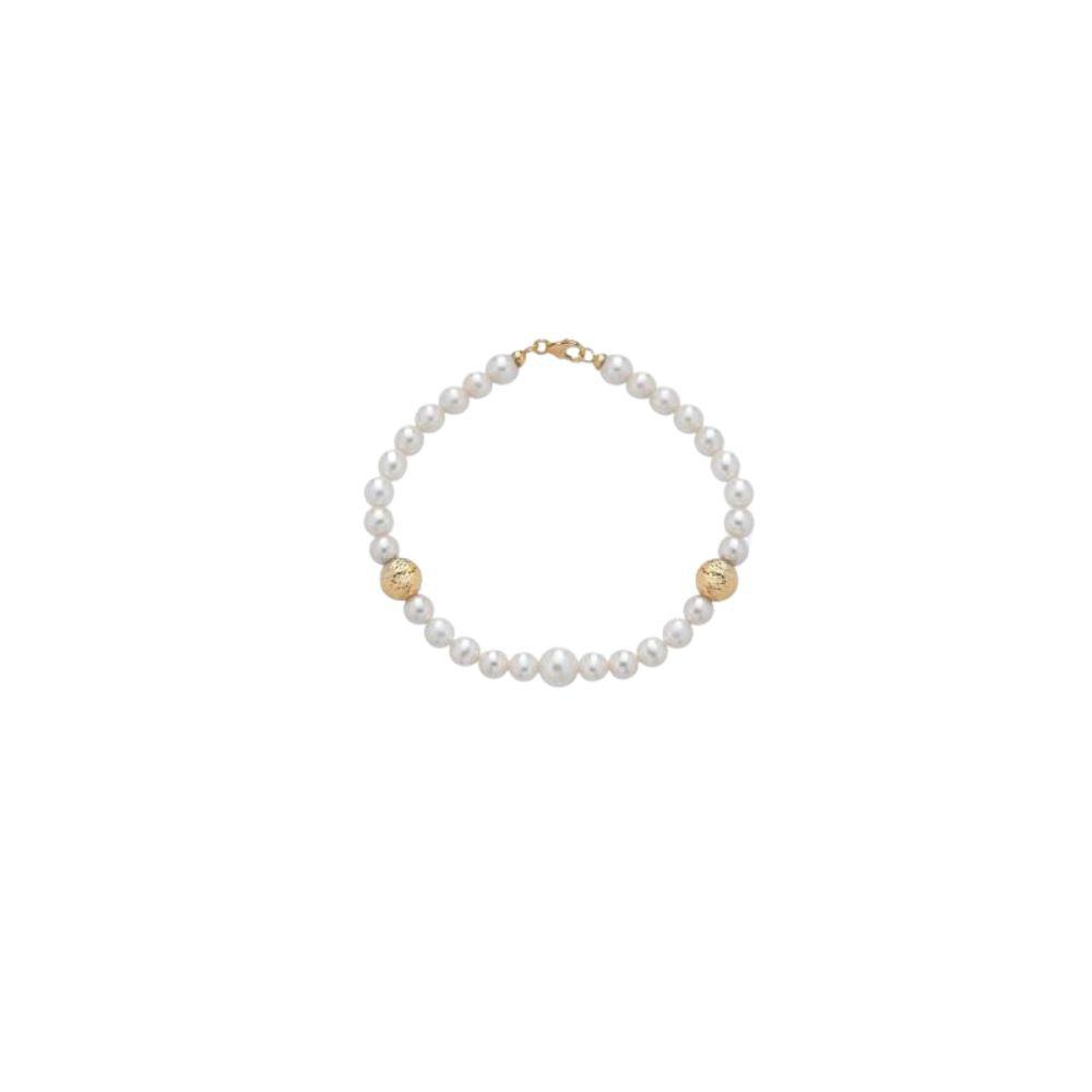 Bracciale in Oro Donna Crusado Collezione Perle Sfera Martellata-Kaidara Gioielli
