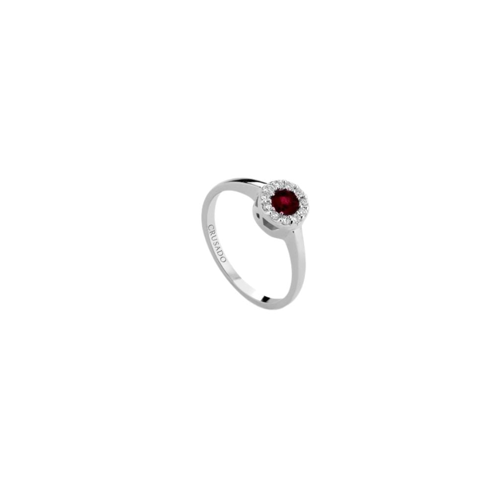 Anello in Oro Donna Crusado Collezione Amalfi Evo Con Diamanti e Rubino-Kaidara Gioielli