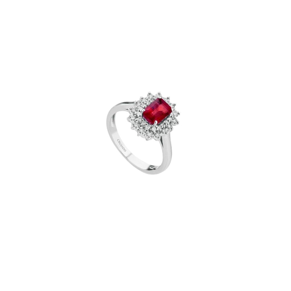 Anello in Oro Donna Crusado Collezione Forte Di Marmi Con Diamanti e Rubino-Kaidara Gioielli