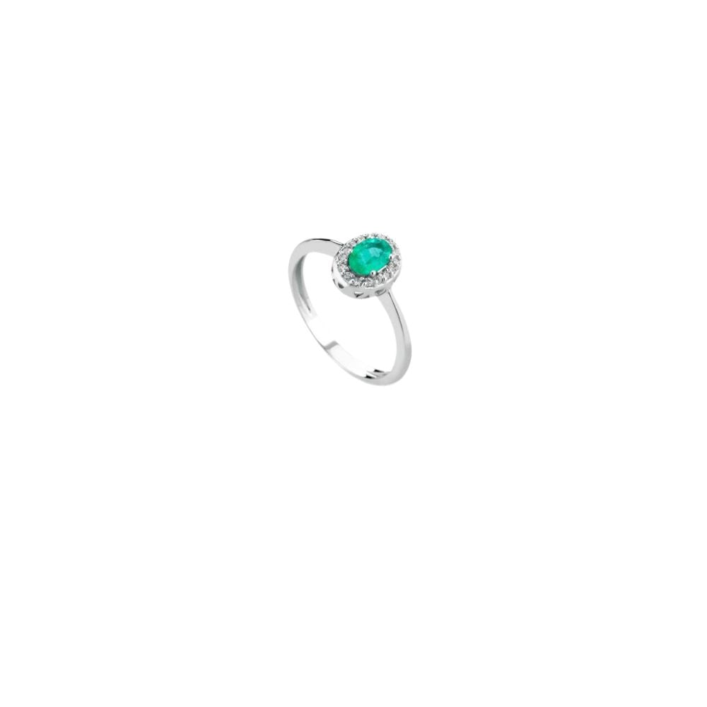 Anello in Oro Donna Crusado Collezione Camaiore Con Diamanti E Smeraldo-Kaidara Gioielli