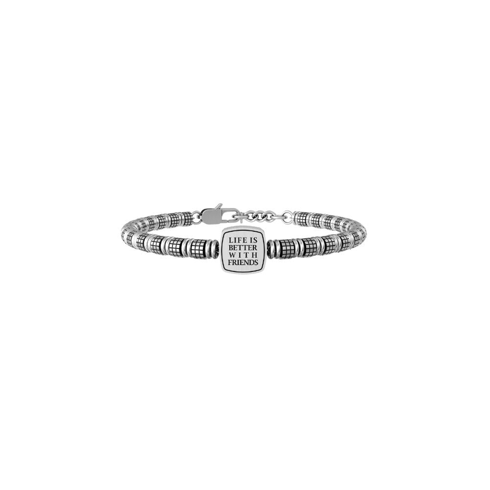 Bracciale in Acciaio Uomo Kidult Life is better with friends-Kaidara Gioielli