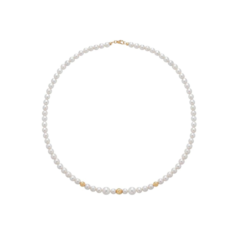 Collana in Oro Donna Crusado Collezione Perle Sfera Martellata-Kaidara Gioielli