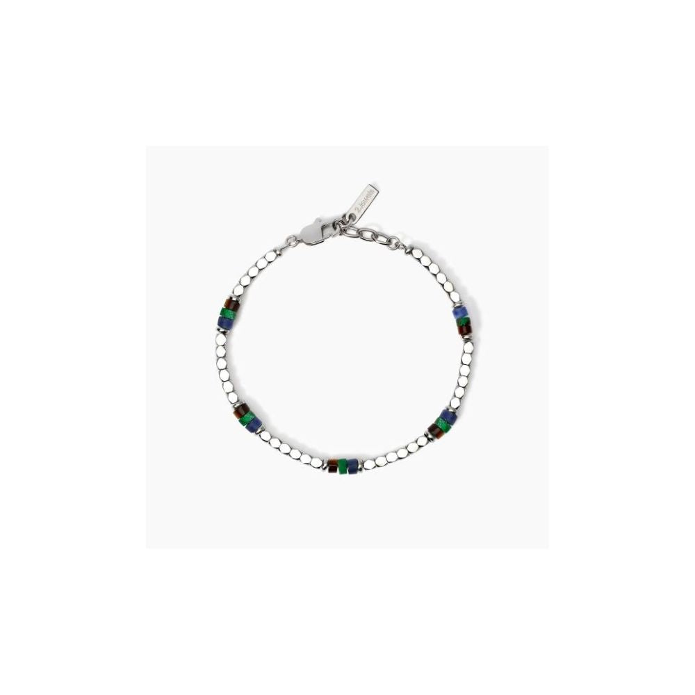 Bracciale in acciaio 316L pietre-Kaidara Gioielli