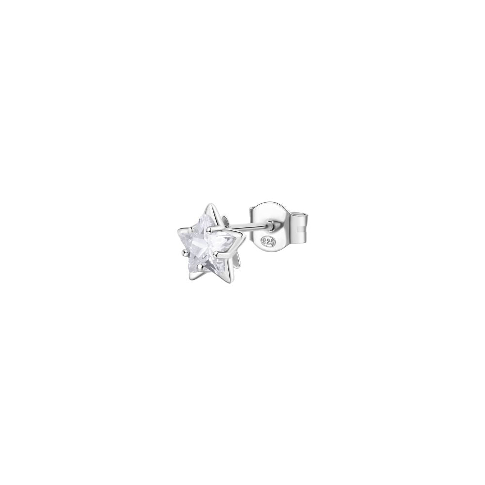 Orecchino lobo FANCY in argento 925/1000 rodiato e-Kaidara Gioielli