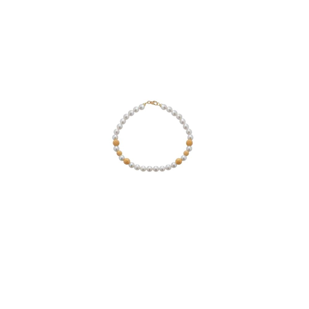 Bracciale in Oro Donna Crusado Collezione Perle Sfera Satinata-Kaidara Gioielli