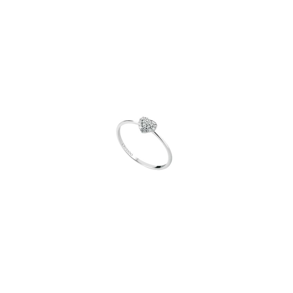 Anello in Oro Donna Crusado Collezione Minimal Cuore Con Diamanti-Kaidara Gioielli
