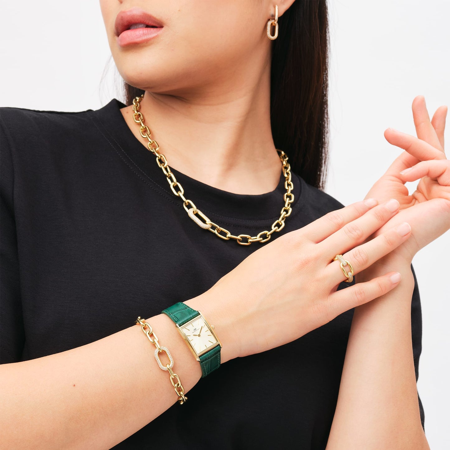 Collana in Acciaio Donna Daniel Wellington Crystal Link-Kaidara Gioielli