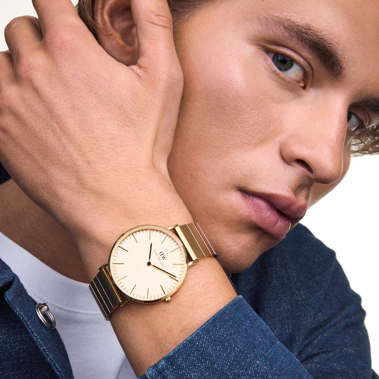 Orologio in Acciaio Uomo Daniel Wellington Classic Piano Link Gold Unitone-Kaidara Gioielli