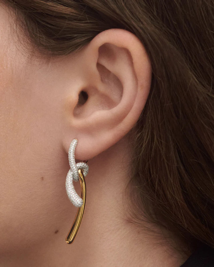 Orecchini in Argento Placcato Oro Donna PdPaola Pave Twist-Kaidara Gioielli