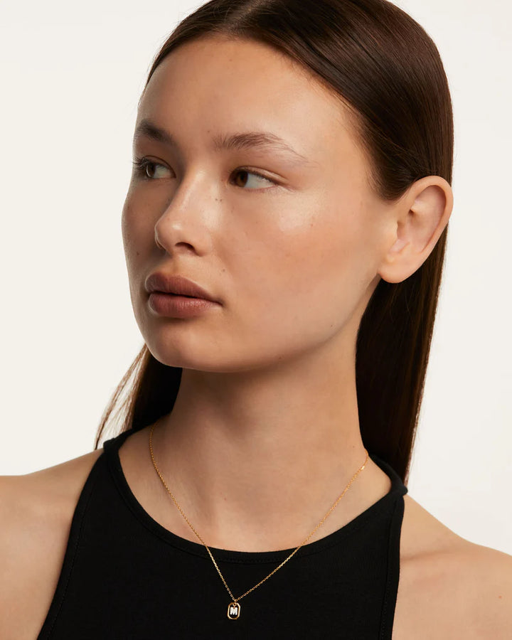 Collana in Argento Placcato Oro Donna Pdpaola Lettera M Mini-Kaidara Gioielli