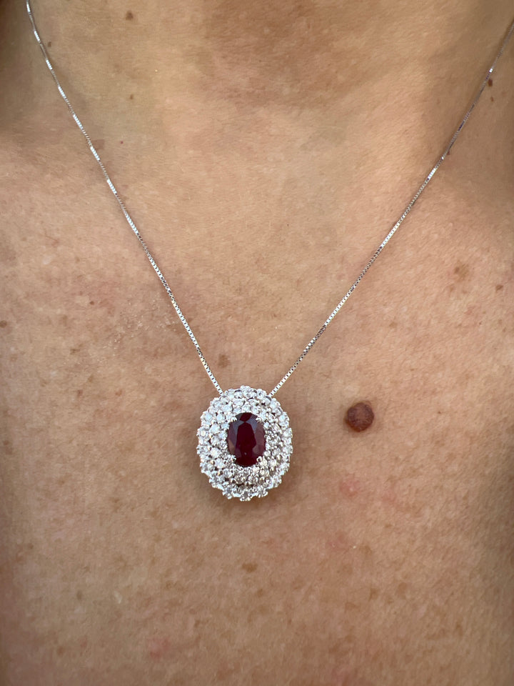 Collana in Oro Donna Crusado Collezione Portovenere Con Diamanti E Rubino-Kaidara Gioielli