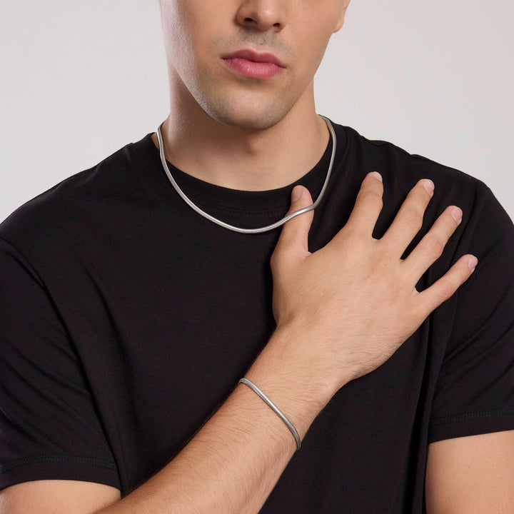 Bracciale in Argento Uomo Mabina Snake-Kaidara Gioielli