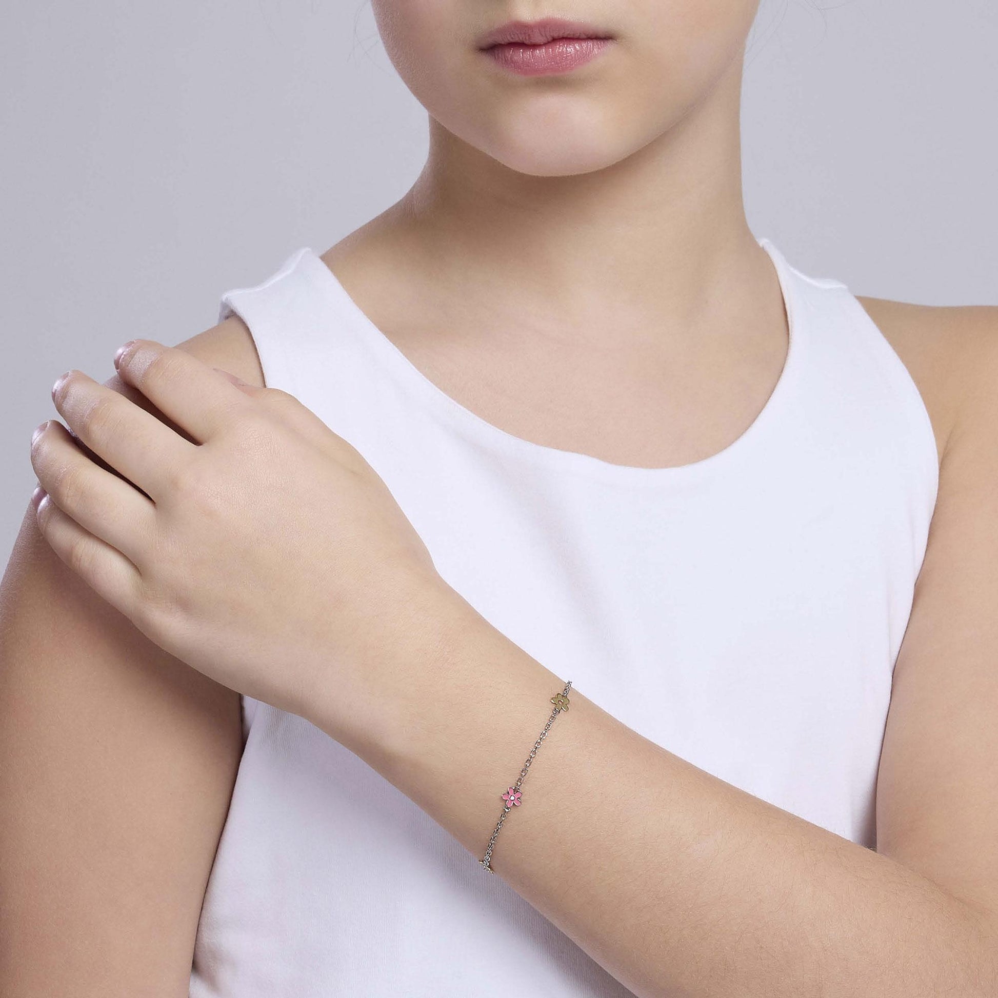 Bracciale in argento e oro Bimba Mabina Flora-Kaidara Gioielli