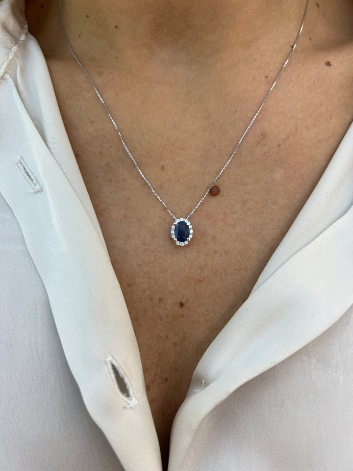 Collana in Oro Donna Crusado Collezione Pantelleria Con Diamanti E Zaffiro-Kaidara Gioielli