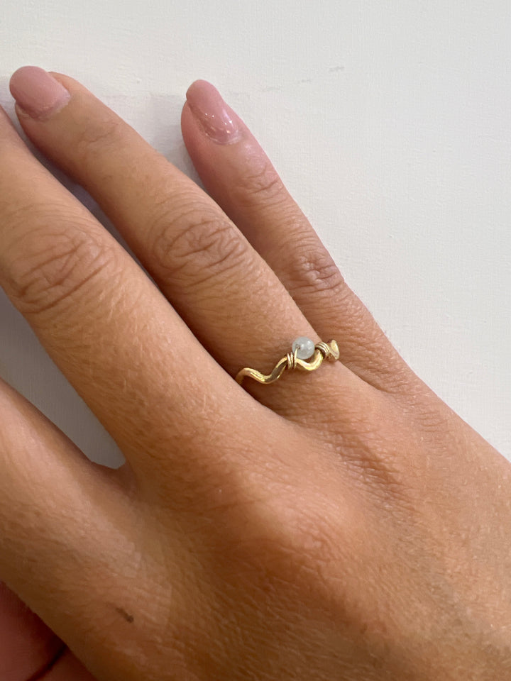 Anello in Argento Placcato Oro Donna Alisia Avventurina-Kaidara Gioielli