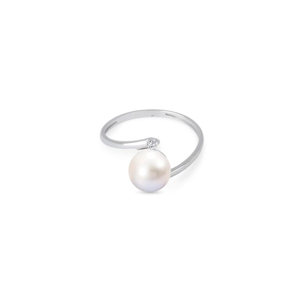 Anello in Oro Donna Demetra Shell Perla e Diamante-Kaidara Gioielli