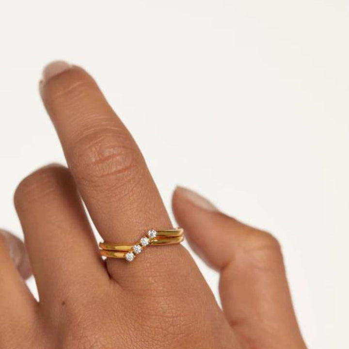 Anello in Argento Placcato Oro Donna Pdpaola Collezione Anna-Kaidara Gioielli