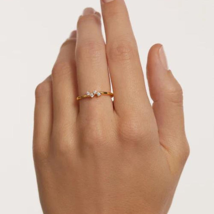 Anello in Argento Placcato Oro Donna Pdpaola Collezione Quatre-Kaidara Gioielli
