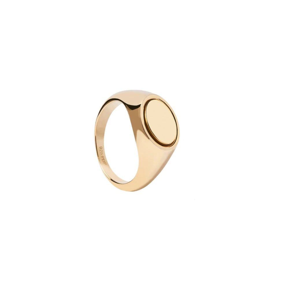 Anello in Argento Placcato Oro Donna Pdpaola Collezione Sigillo In Oro-Kaidara Gioielli