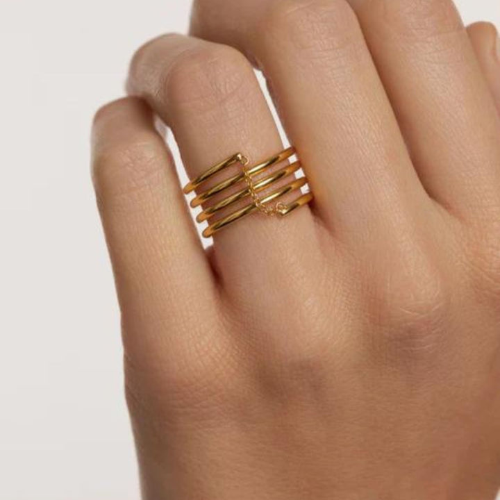 Anello in Argento Placcato Oro Donna Pdpaola Collezione Spring-Kaidara Gioielli