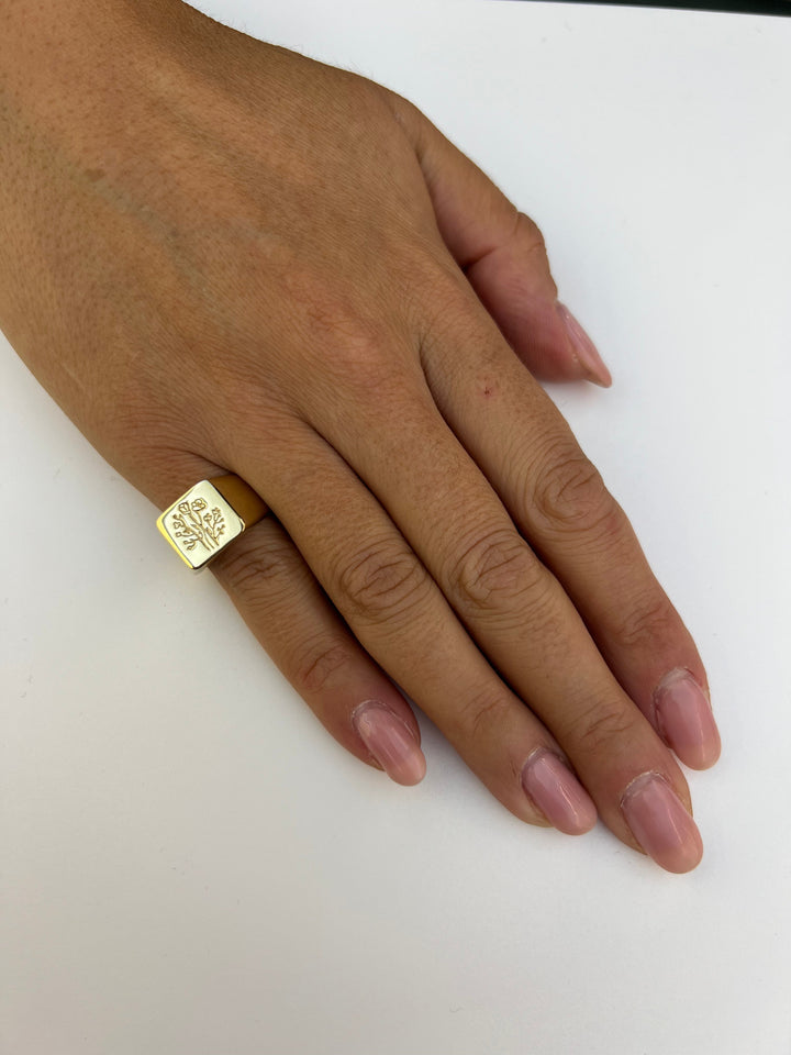 Anello in Argento chevalier Donna Ops Objects Icon Bloomy-Kaidara Gioielli