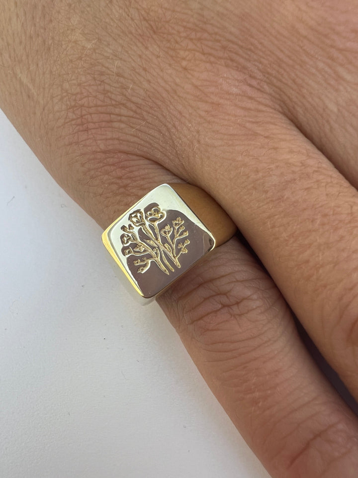 Anello in Argento chevalier Donna Ops Objects Icon Bloomy-Kaidara Gioielli