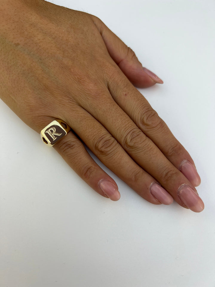 Anello in Argento chevalier Donna Ops Objects Icon Letters-Kaidara Gioielli