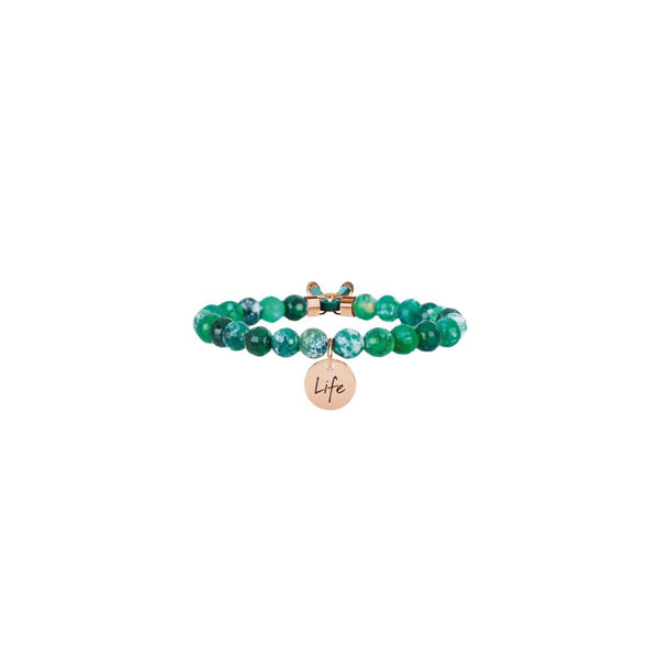 Bracciale in Acciaio Donna Kidult Agata Verde Armonia-Kaidara Gioielli