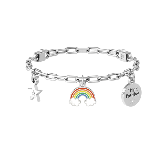 Bracciale in Acciaio Donna Kidult Arcobaleno |Think Positive-Kaidara Gioielli