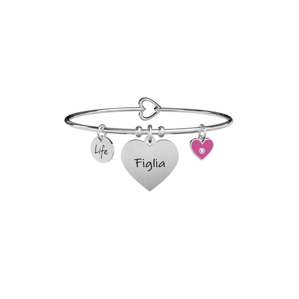 Bracciale in Acciaio Donna Kidult Cuore Figlia-Kaidara Gioielli