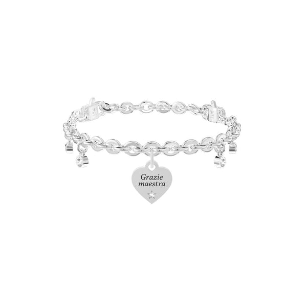 Bracciale in Acciaio Donna Kidult Cuore Grazie Maestra-Kaidara Gioielli
