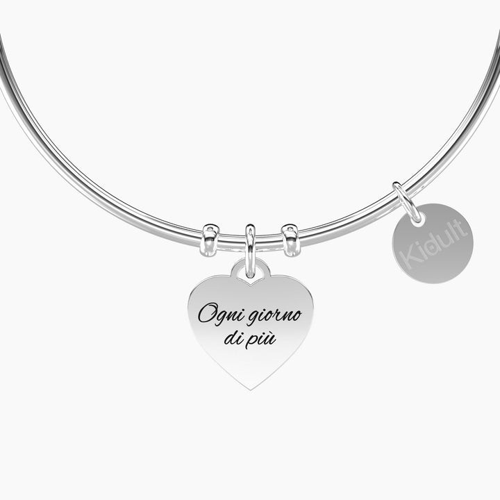 Bracciale in Acciaio Donna Kidult Cuore Ogni giorno di piu-Kaidara Gioielli