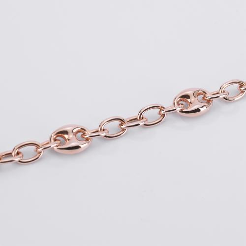 Bracciale in Argento Donna Mabina Anelli Ovali e Maglia Marina Rose-Kaidara Gioielli