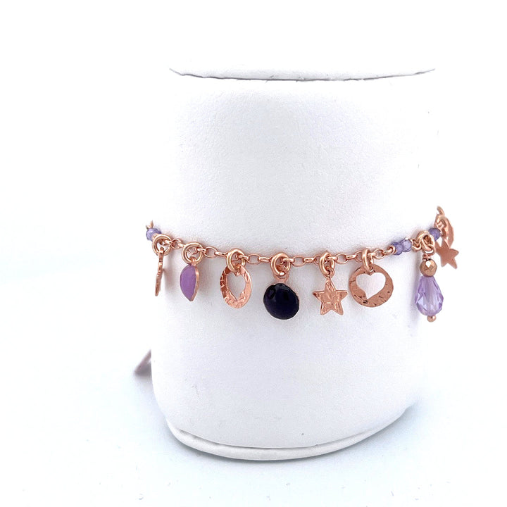 Bracciale in Argento Donna Sacramore Firenze Con Pendenti e Pietre-Kaidara Gioielli