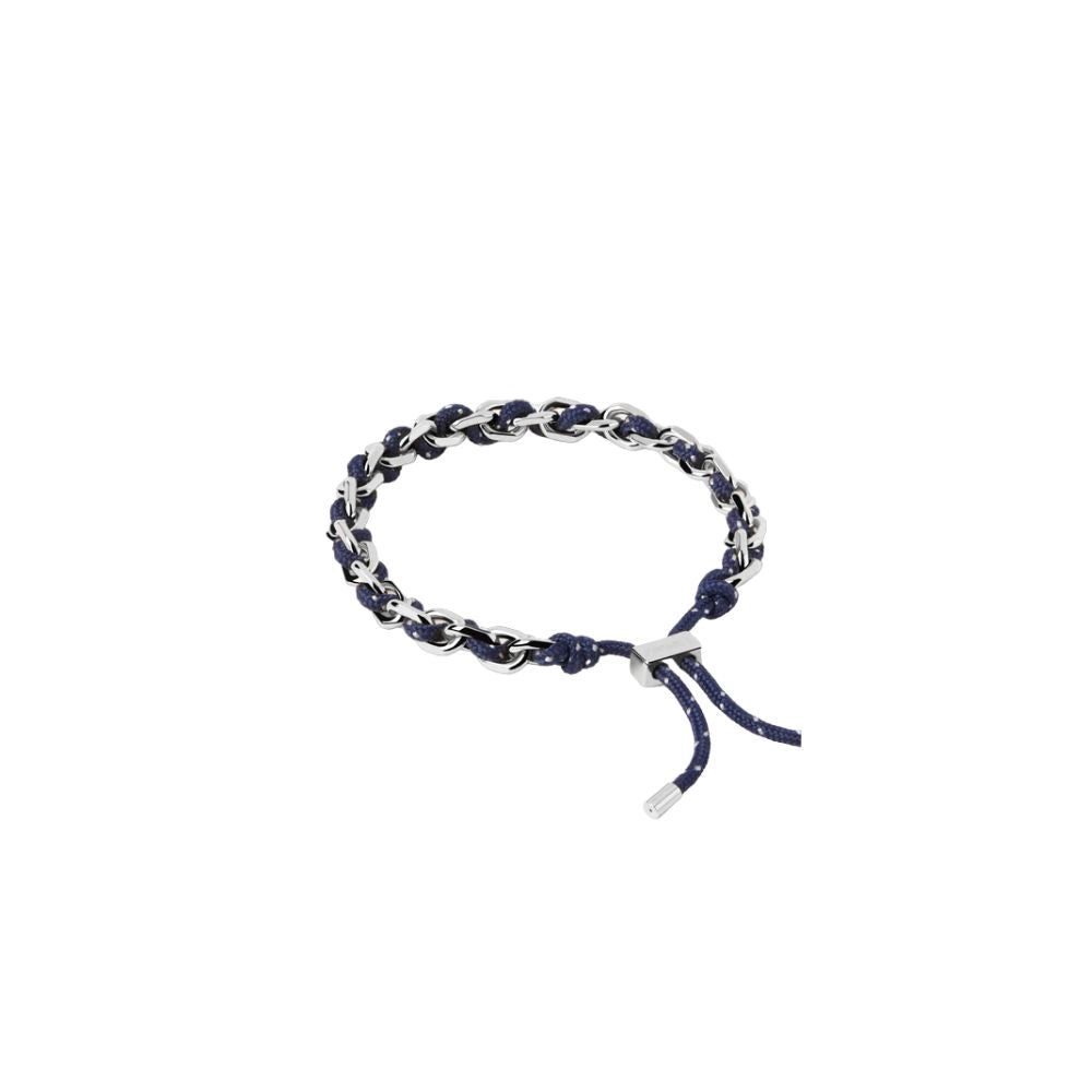 Bracciale in Argento Unisex Pdpaola Collezione Catena E Corda Midnight-Kaidara Gioielli