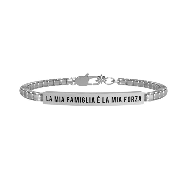 Bracciale in Acciaio Uomo Kidult La Mia Famiglia e La Mia Forza-Kaidara Gioielli