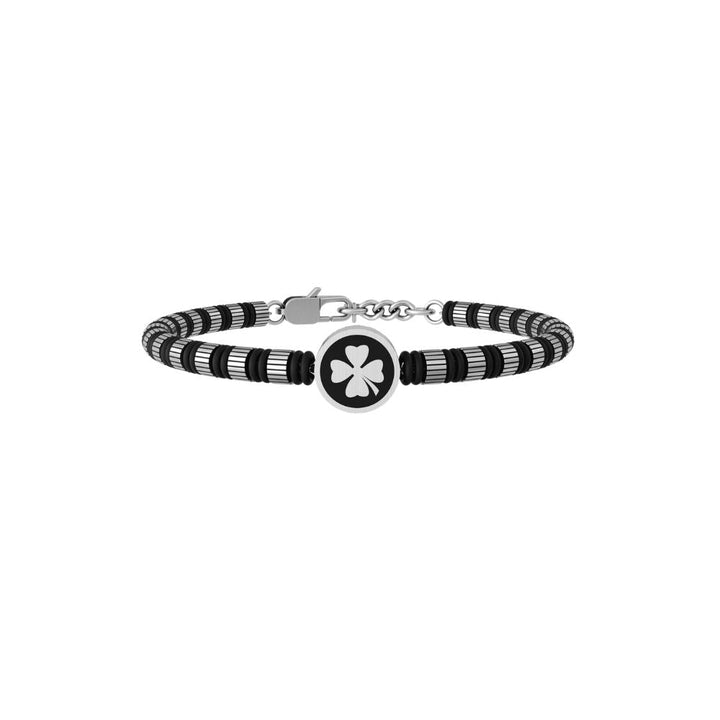 Bracciale in Acciaio Uomo Kidult Quadrifoglio Good luck-Kaidara Gioielli