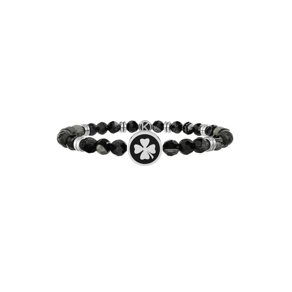 Bracciale in Acciaio Uomo Kidult Quadrifoglio Good luck-Kaidara Gioielli